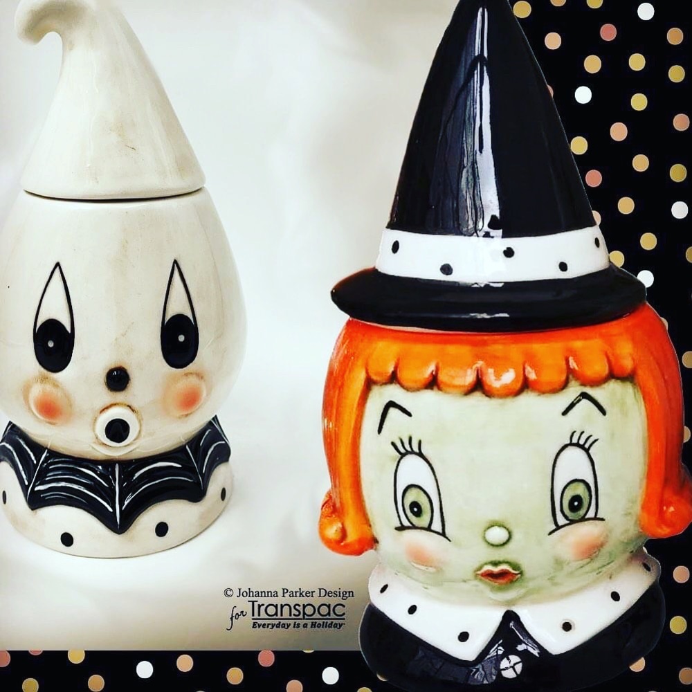 Ghost in witch candy jar set - Picture 2 of 2